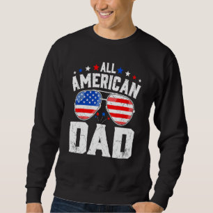 Retro Alle Amerikaanse Pap US Flag Retro Familie Trui