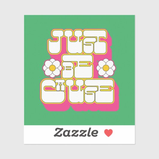 Retro alleen omdat Roze en Groen Sticker (Vel)