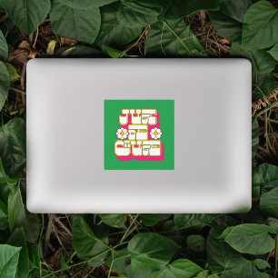 Retro alleen omdat Roze en Groen Sticker