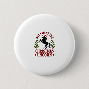 Retro Alles wat ik voor Kerstmis wil is een Eenhoo Ronde Button 5,7 Cm