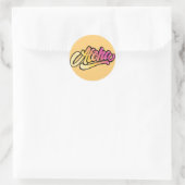 Retro ALOHA Happy cite un autocollant carré (Sac)