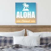 Retro Aloha Hawaii Canvas Afdruk (Insitu (Slaapkamer))
