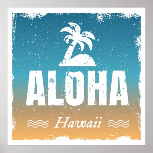 Retro Aloha Hawaii Poster (Voorkant)
