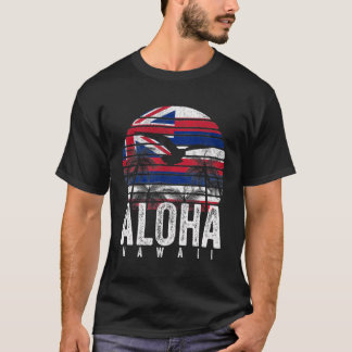 Retro Aloha Hawaii Vlag Hawaïaans Eiland  Me T-shirt