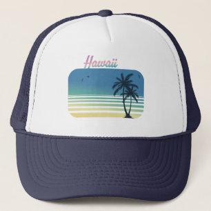 Retro Aloha Hawaiian Beach Vacation Hawaii Trucker Pet