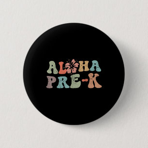 Retro Aloha Pre-k Teacher Zomervakantie Strand Ha Ronde Button 5,7 Cm