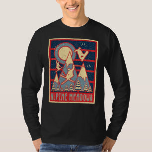 Retro Alpine Meadows Ski Avontuur wacht T-shirt