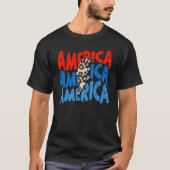 Retro America Leopard Lightning Bolt Patriotic 4th T-shirt (Voorkant)