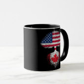 Retro American Canadian Flag Tree Roots Canada Mok (Voorkant rechts)