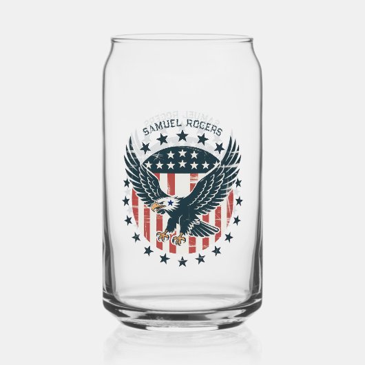 Retro American Eagle  Blikvorm Glas (Voorkant)