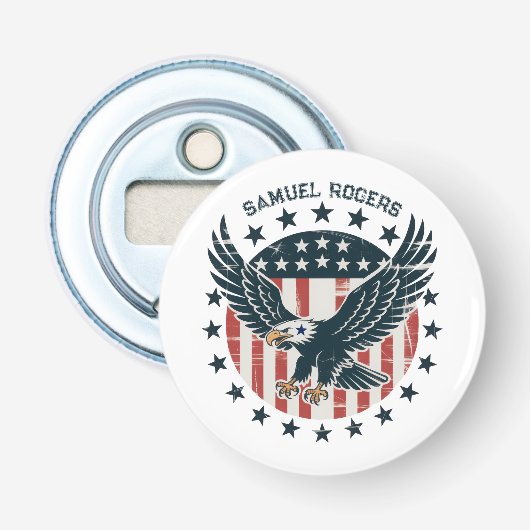 Retro American Eagle Button Flesopener (Voorkant)