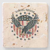 Retro American Eagle  Stenen Onderzetter (Voorkant)