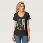 Retro American Flag Autism Gigi Beer Awareness Fam T-shirt (Voorkant volledig)