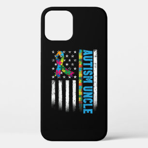 Retro American Flag Autism oom Awareness iPhone 12 Hoesje