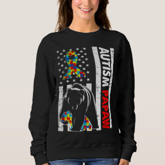 Retro American Flag Autism Papaw Beer Awareness Fa Trui