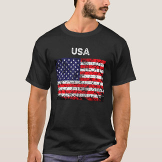 Retro American Flag Mannen Women, 4 juli T-shirt