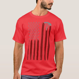 Retro American Flag Parachute Gift for Skydiver Sk T-shirt