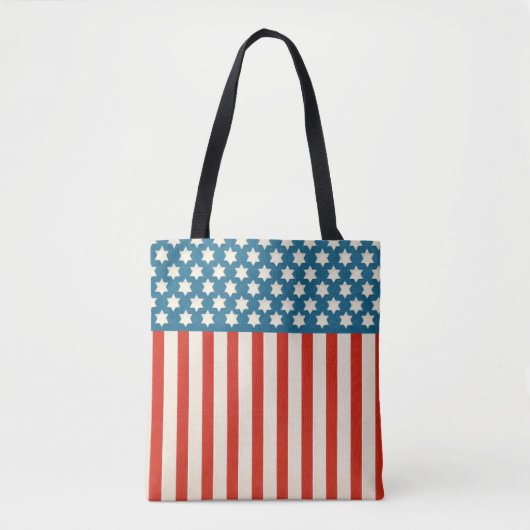 Retro American Flag Stars en Stripes Draagtas (Voorkant)