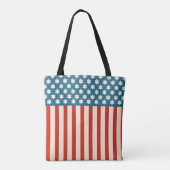 Retro American Flag Stars en Stripes Draagtas (Achterkant)