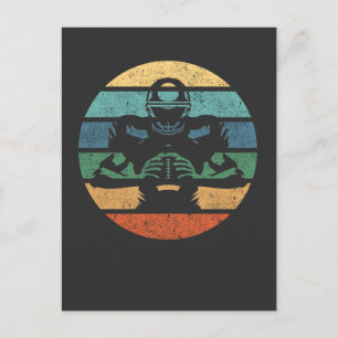 Retro American Football Player  Sports Love Briefkaart