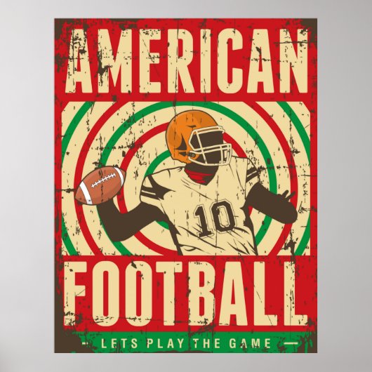 Retro American Football Poster (Voorkant)