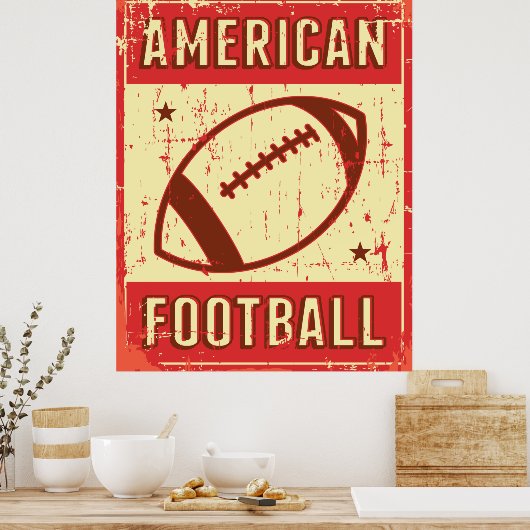 Retro American Football Poster (Keuken)
