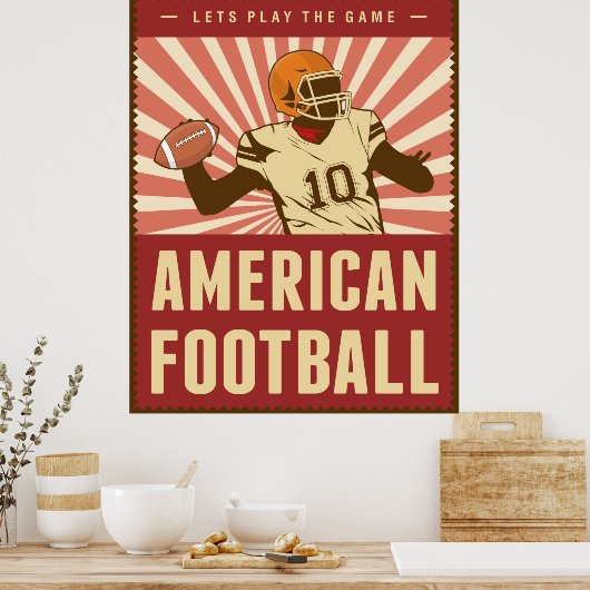 Retro American Football Poster (Keuken)
