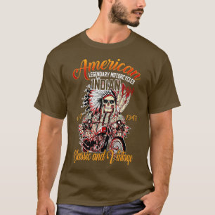 Retro American Motorcycle Indias for Old Biker T-shirt