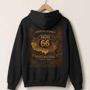 Retro America's Snelweg 100 Jaar Kaart Hoodie