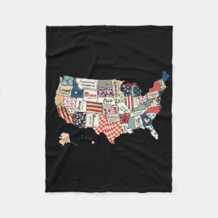Retro Amerika USA Kaart God Zeg dat je Bijbel bent Fleece Deken