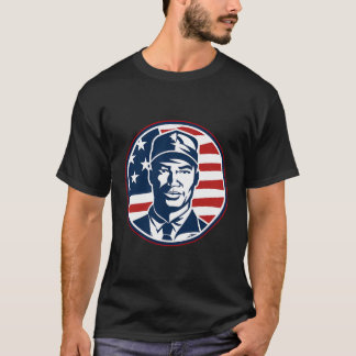  retro Amerikaans vlagontwerp 4th of July Bus T-shirt