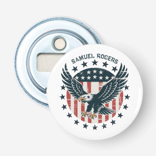 Retro Amerikaanse Adelaar Button Flesopener