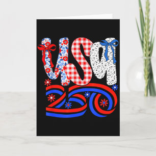 Retro Amerikaanse Coquette Strik 250 Vlag T-shirt, Kaart