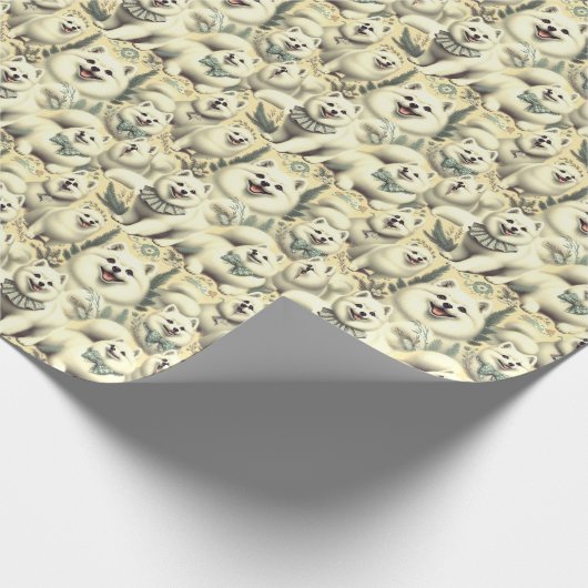 Retro Amerikaanse Eskimo illustratie Cadeaupapier (Hoek)