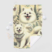 Retro Amerikaanse Eskimo illustratie Golfhanddoek (Insitu)