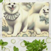 Retro Amerikaanse Eskimo illustratie Theedoek (Gevouwen)