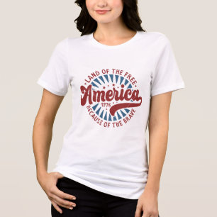 Retro Amerikaanse Land van de Vrije... Tri-Blend Shirt