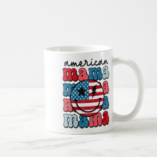 Retro Amerikaanse Mama Amerikaanse vlag Schattige  Koffiemok