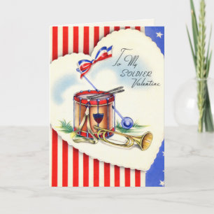 Retro Amerikaanse militaire Valentijnsdag Kaart