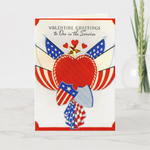 Retro Amerikaanse militaire Valentijnsdag Kaart