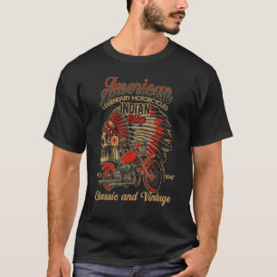 Retro -Amerikaanse motorfiets Indiase voor oud B T-shirt