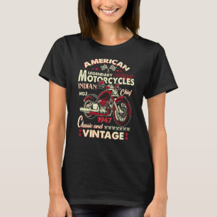 Retro -Amerikaanse motorfiets Indiase voor oud B T-shirt