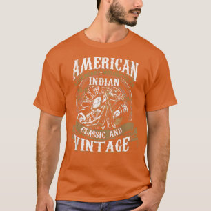 Retro -Amerikaanse motorfiets Indivoor oud B T-shirt