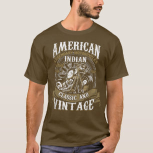 Retro -Amerikaanse motorfiets Indivoor oud B T-shirt