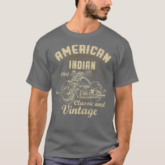 Retro -Amerikaanse Motorfiets Indivoor oud T-shirt