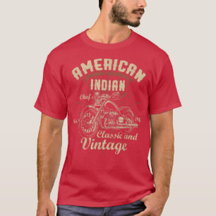 Retro Amerikaanse motorfiets voor oude fietser T-shirt