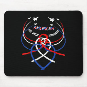 Retro Amerikaanse Patriottische Jets Vlag Amerikaa Muismat