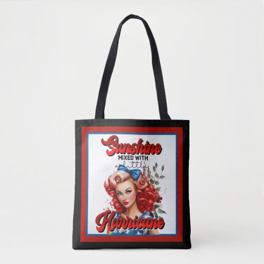Retro Amerikaanse Pinup_ Sunshine Gemengde Canvas Draagtas (Voorkant)