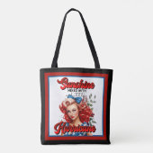 Retro Amerikaanse Pinup_ Sunshine Gemengde Canvas Draagtas (Achterkant)