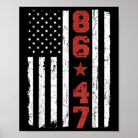 Retro  Amerikaanse vlag 86 47 Poster (Voorkant)
